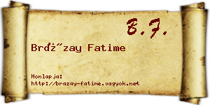 Brázay Fatime névjegykártya